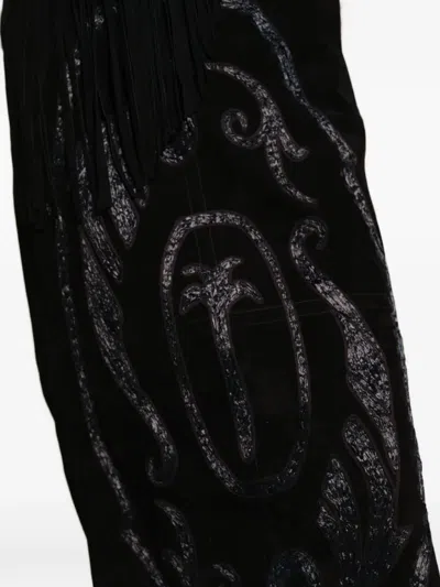 Johanna Ortiz Pueblo Ancestral Printed Leather Midi Skirt In Black