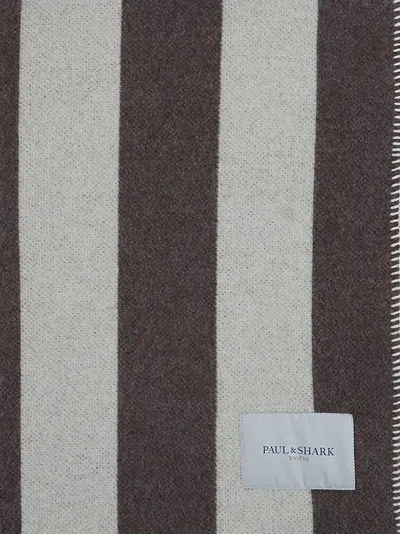 Paul & Shark Striped Blanket In Gray