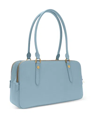 Furla Medium Boston Zip Leather Tote Bag In Blue