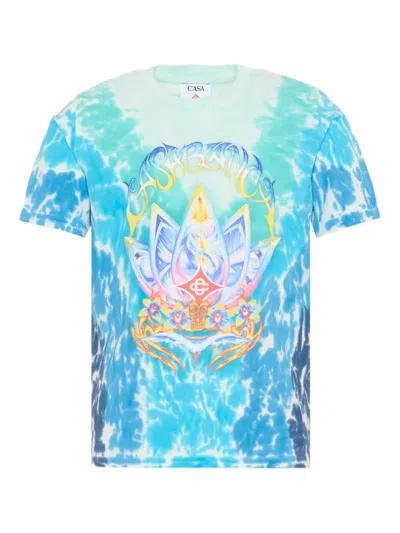 Casablanca Tie-dye Short-sleeve T-shirt In Blue