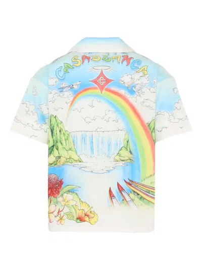 Casablanca Short-sleeve Graphic-print Shirt In Multi