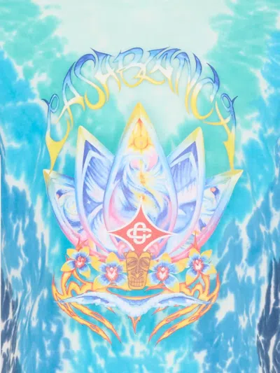 Casablanca Tie-dye Short-sleeve T-shirt In Blue