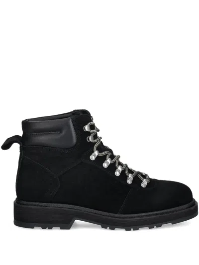 Gant Lace-up Panelled Hiking Boots In Black