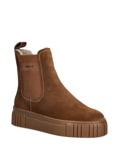 Gant Snowmont Platform Pull-tab Chelsea Boots In Brown