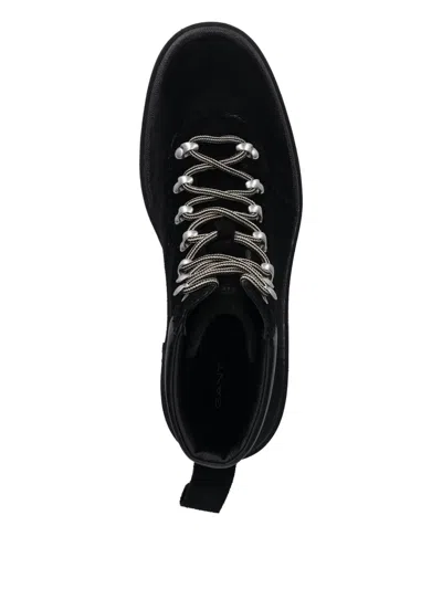 Gant Lace-up Panelled Hiking Boots In Black