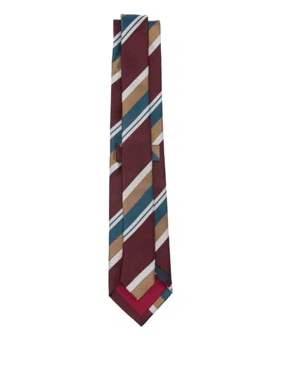 Bigi Milano Striped-pattern Tie In Brown