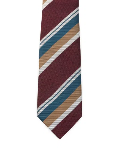 Bigi Milano Striped-pattern Tie In Brown