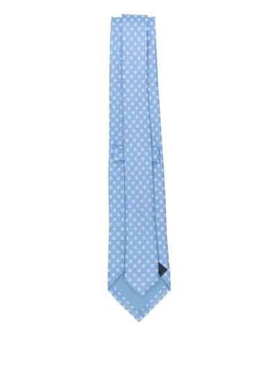 Bigi Milano Patterned Silk Tie In Blue