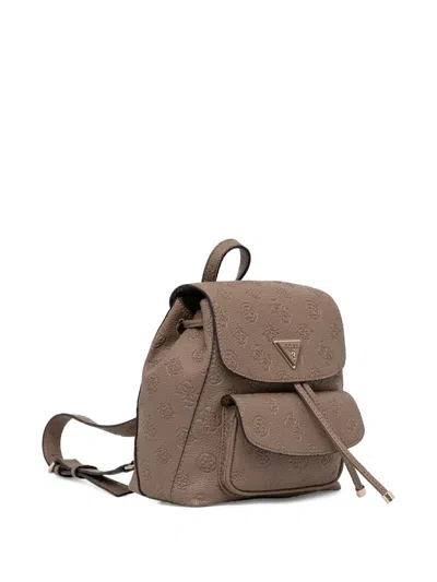Guess Usa Embossed Triangle Backpack In Brown