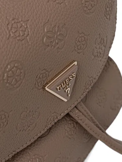 Guess Usa Embossed Triangle Backpack In Brown
