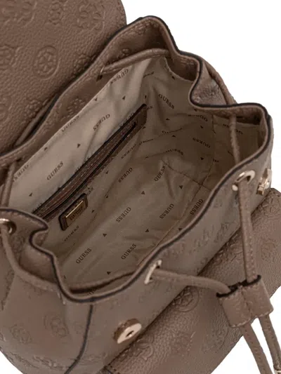 Guess Usa Embossed Triangle Backpack In Brown
