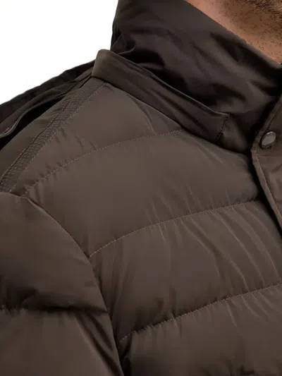 Geox Hooded-neck Padded Jacket In Brown