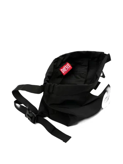 Diesel Drawstring Logo-detail Backpack In Black