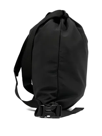 Diesel Drawstring Logo-detail Backpack In Black