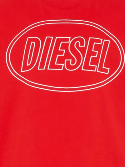 Diesel Logo-detail Short-sleeve T-shirt In Red