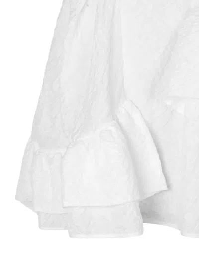 Cecilie Bahnsen Ruffled Midi Skirt In White