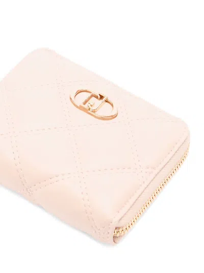 Liu •jo Monogram Quilted Small Wallet In Neutral