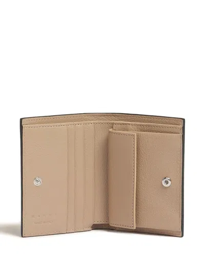 Marni Logo-lettering Bifold Wallet In Green