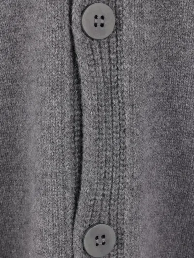 Sa Su Phi Buttoned Tie Cardigan In Gray