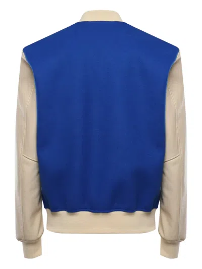 Giuliano Galiano Patchwork Baseball Jacket In Blue