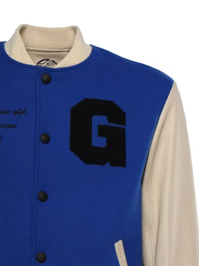 Giuliano Galiano Patchwork Baseball Jacket In Blue