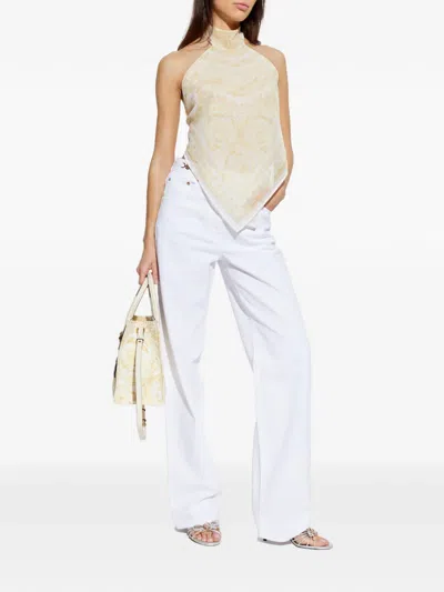 Versace Paisley-pattern Blouse In Neutral