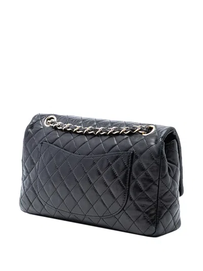 Pre-owned Chanel 2009-2010 Medium Classic Lambskin Valentines Heart Charms Single Flap Shoulder Bag In Black