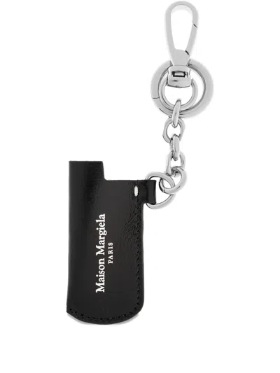 Maison Margiela Logo-detail Leather Chain In Black