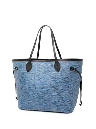 Pre-owned Louis Vuitton 2017 Epi Denim Neverfull Mm Tote Bag In Black