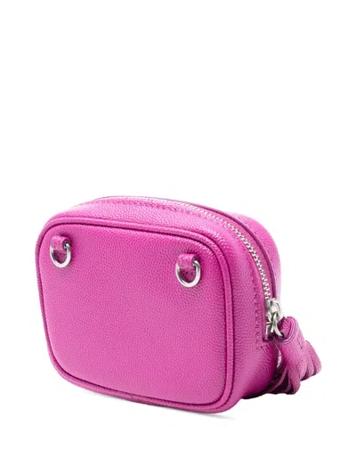 Pre-owned Saint Laurent 2020 Baby Matelasse Grain De Poudre Monogram Lou Camera Bag Crossbody Bag In Pink