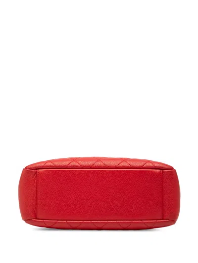 Pre-owned Chanel 2013-2014 Caviar Petite Shopping Tote Bag In Red