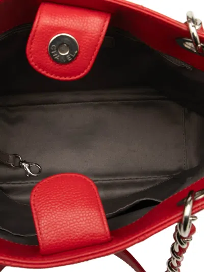 Pre-owned Chanel 2013-2014 Caviar Petite Shopping Tote Bag In Red