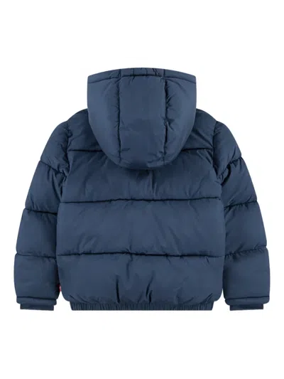 Levi's Logo-print Hooded Jacket In Blue