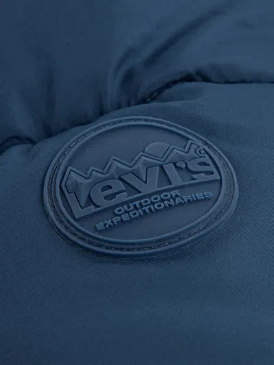 Levi's Logo-print Hooded Jacket In Blue