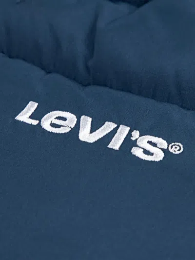 Levi's Logo-print Hooded Jacket In Blue