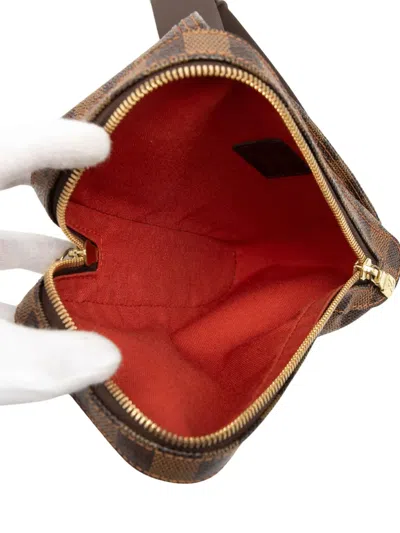 Pre-owned Louis Vuitton 2004 Damier Ebene Geronimos Crossbody Bag In Brown