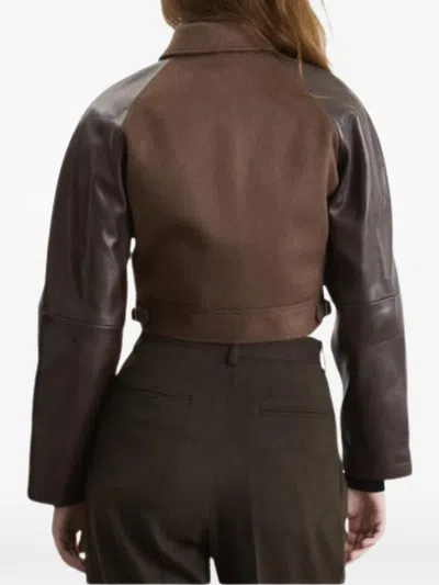 Auralee Pointed-colar Jacket In Brown