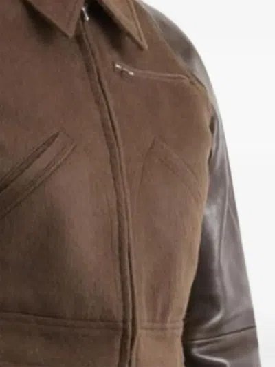 Auralee Pointed-colar Jacket In Brown