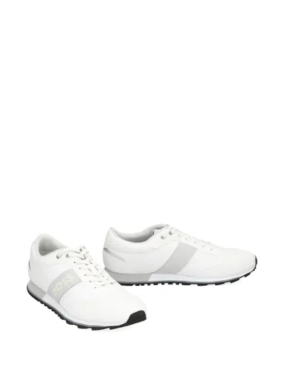 Hugo Boss Low Top Sneakers Technical Fabric Mesh In White