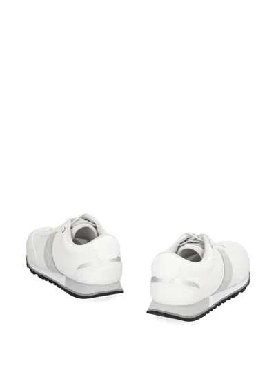 Hugo Boss Low Top Sneakers Technical Fabric Mesh In White