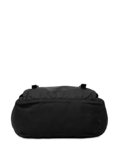Pre-owned Prada 2013-2025 Tessuto Zip Double Buckle Messenger Bag Crossbody Bag In Black