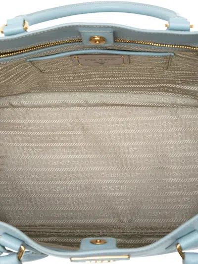 Pre-owned Prada 2010-2025 Large Saffiano Lux Galleria Satchel In Blue