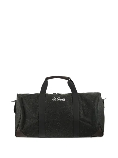Mc2 Saint Barth Jetleg Embroidered-logo Holdall In Black