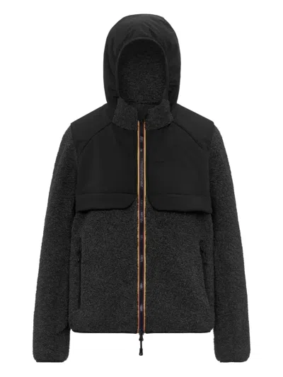 K-way Hooded Panelled Jacket In Black