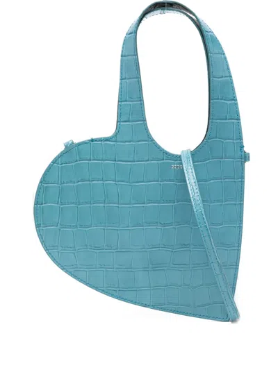 Coperni Mini Heart-shape Tote Bag In Blue