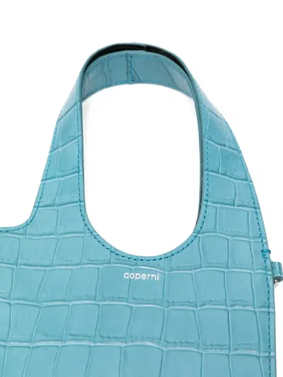 Coperni Mini Heart-shape Tote Bag In Blue