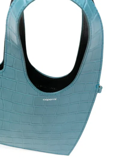 Coperni Mini Heart-shape Tote Bag In Blue