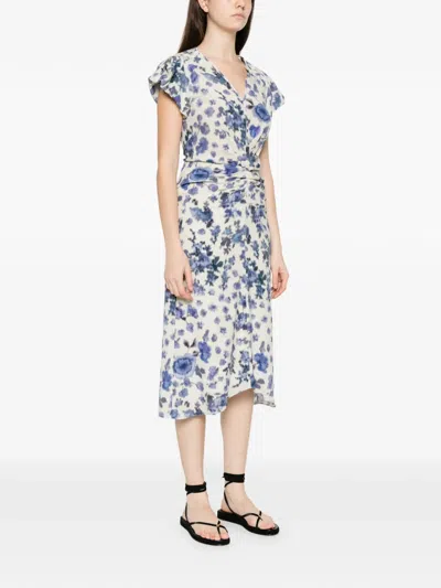 Isabel Marant Terenae Printed Midi Dress In White