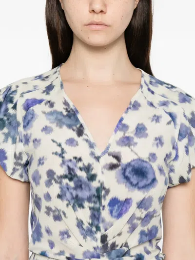 Isabel Marant Terenae Printed Midi Dress In White
