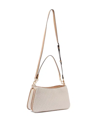 Liu •jo Monogram Small Shoulder Bag In Neutral